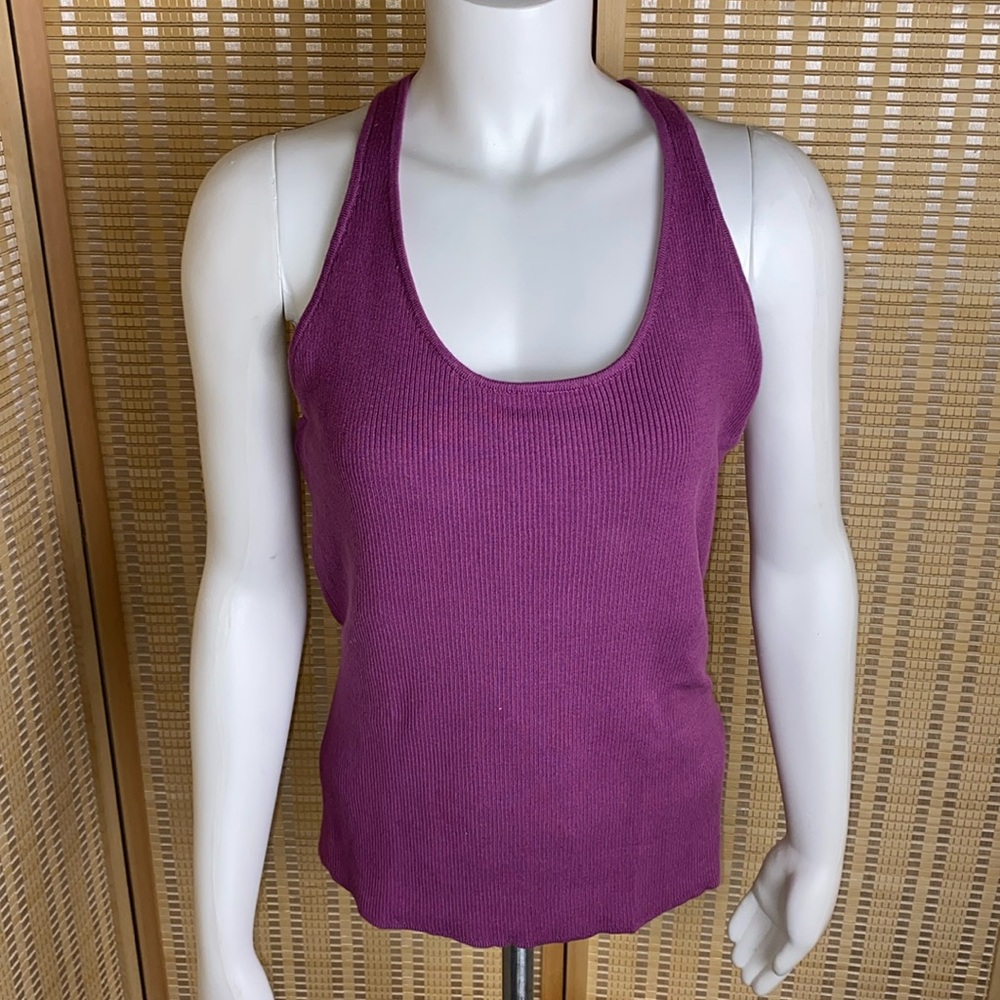 🔷7th Avenue Design Studio Knit Rib Razor Back Tank Top Size Large